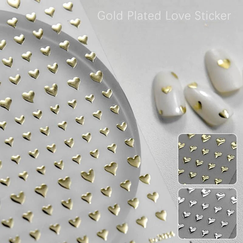 DearMira DIY Love Nail Art Sticker-Gold/Sliver