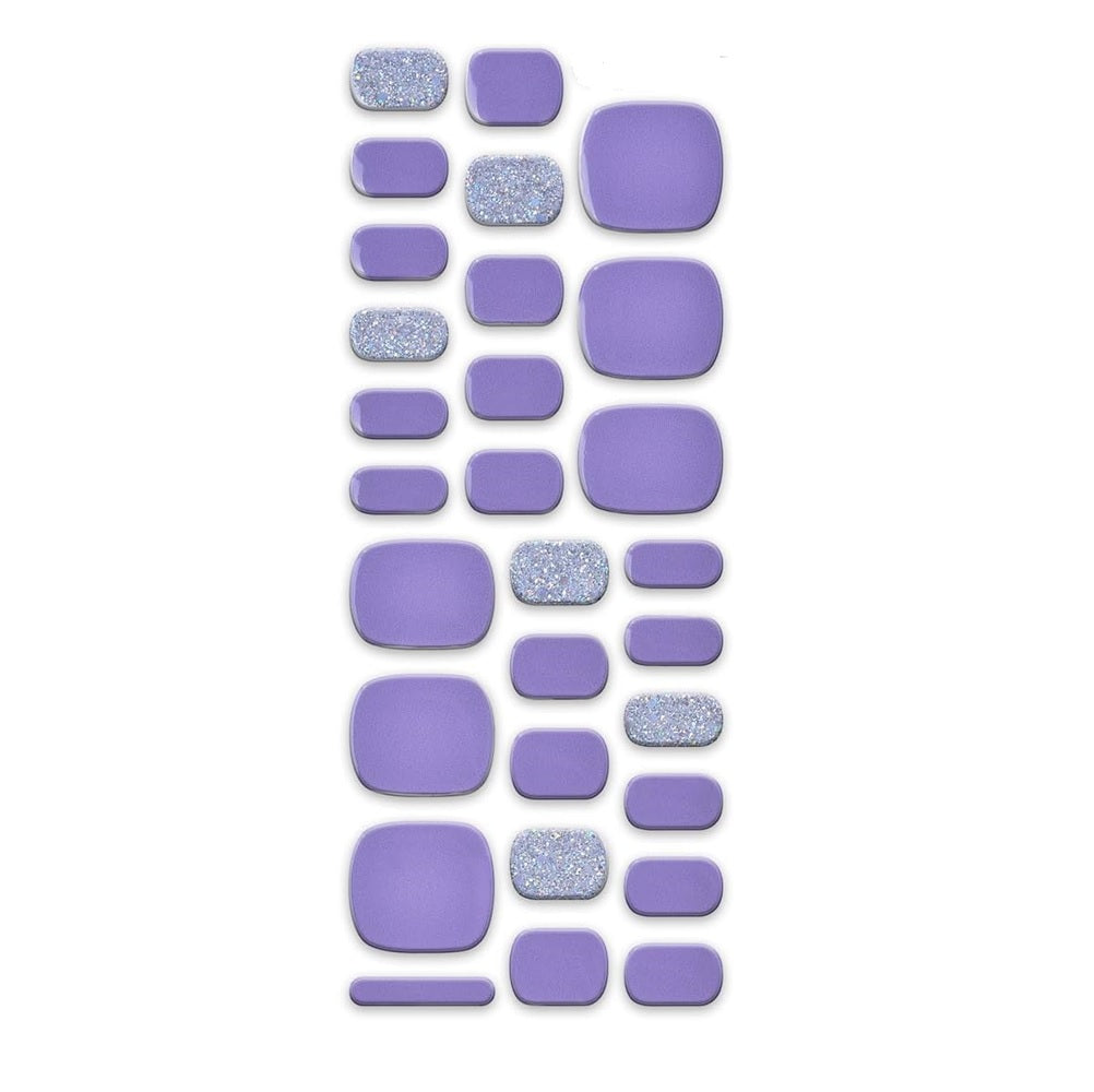 DearMira Lavender Sequins-DMP04(PEDI-Semi-Cured Gel-28pcs)