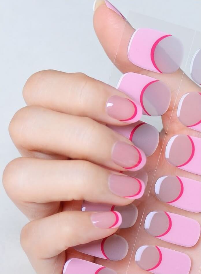 DearMira Light Pink French-DMJK334 (Semi-Cured Gel-24pcs)